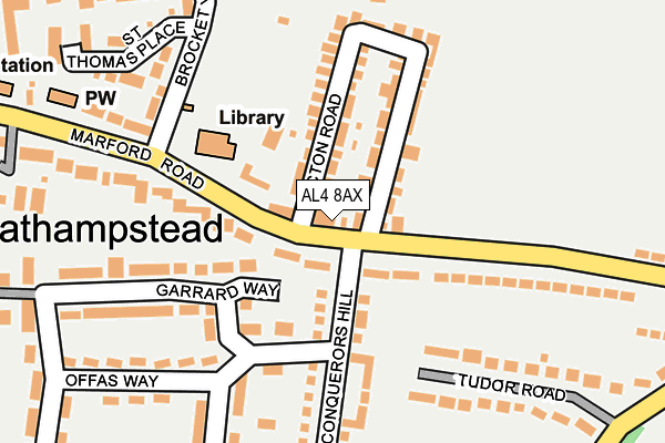 AL4 8AX map - OS OpenMap – Local (Ordnance Survey)