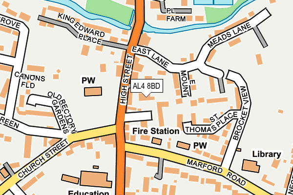 AL4 8BD map - OS OpenMap – Local (Ordnance Survey)