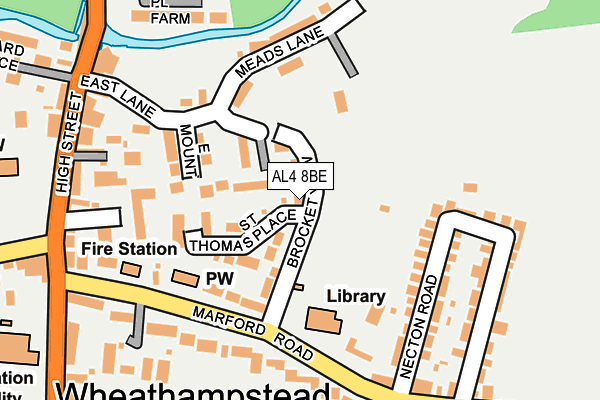 AL4 8BE map - OS OpenMap – Local (Ordnance Survey)