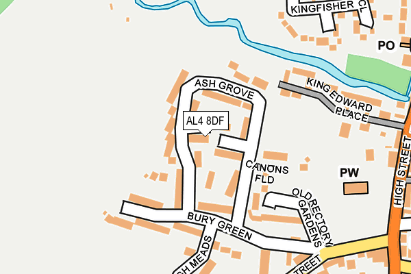 AL4 8DF map - OS OpenMap – Local (Ordnance Survey)