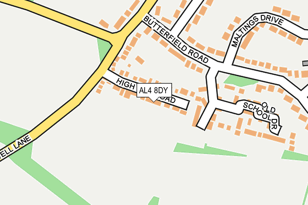 AL4 8DY map - OS OpenMap – Local (Ordnance Survey)