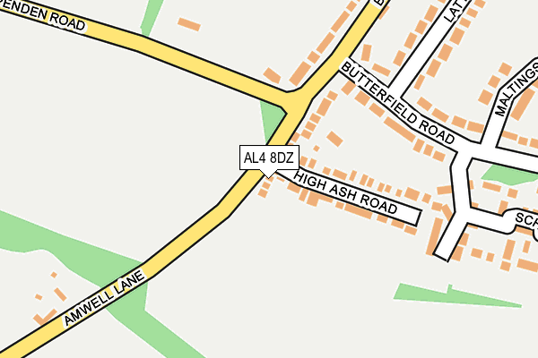 AL4 8DZ map - OS OpenMap – Local (Ordnance Survey)