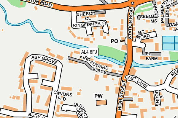 AL4 8FJ map - OS OpenMap – Local (Ordnance Survey)