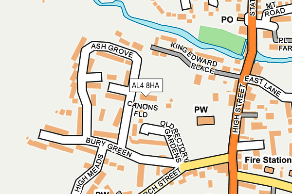 AL4 8HA map - OS OpenMap – Local (Ordnance Survey)