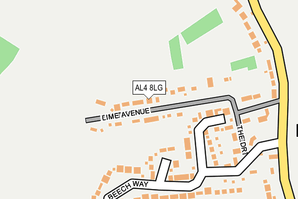 AL4 8LG map - OS OpenMap – Local (Ordnance Survey)