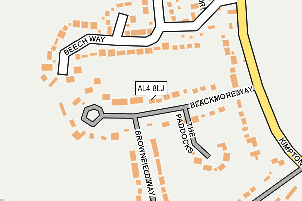 AL4 8LJ map - OS OpenMap – Local (Ordnance Survey)