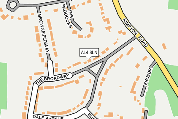 AL4 8LN map - OS OpenMap – Local (Ordnance Survey)