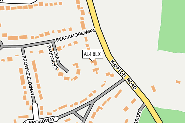 AL4 8LX map - OS OpenMap – Local (Ordnance Survey)