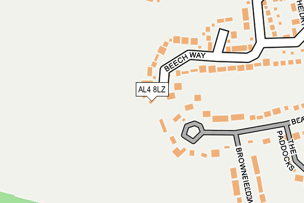 AL4 8LZ map - OS OpenMap – Local (Ordnance Survey)