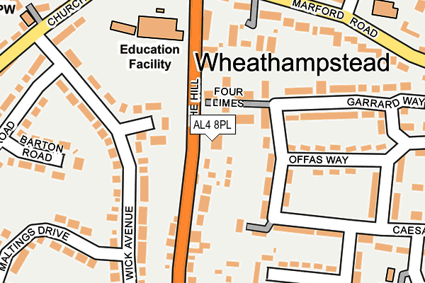 AL4 8PL map - OS OpenMap – Local (Ordnance Survey)