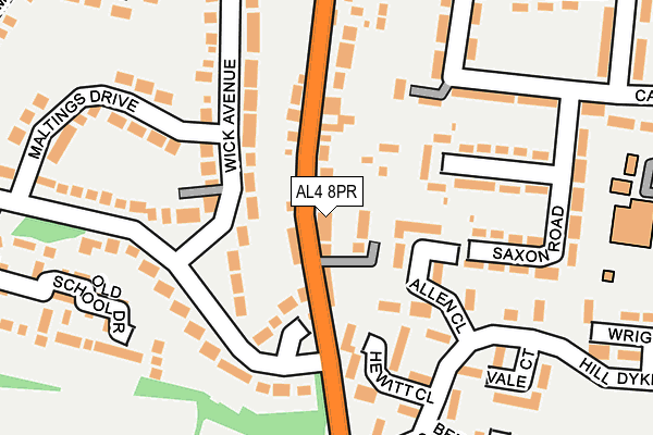 AL4 8PR map - OS OpenMap – Local (Ordnance Survey)