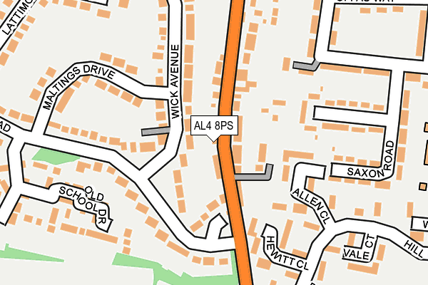 AL4 8PS map - OS OpenMap – Local (Ordnance Survey)