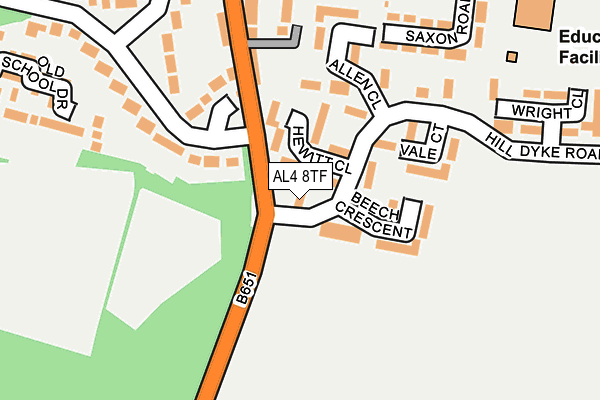 AL4 8TF map - OS OpenMap – Local (Ordnance Survey)