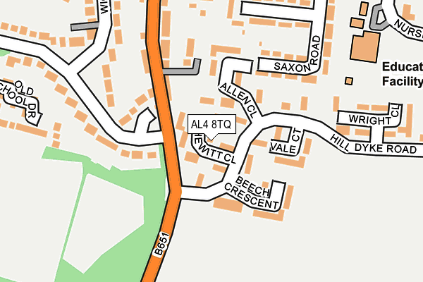 AL4 8TQ map - OS OpenMap – Local (Ordnance Survey)