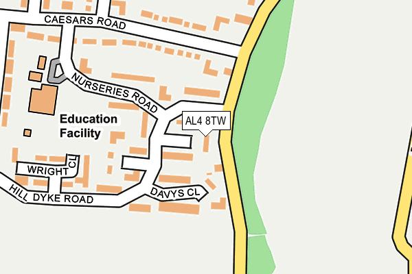 AL4 8TW map - OS OpenMap – Local (Ordnance Survey)
