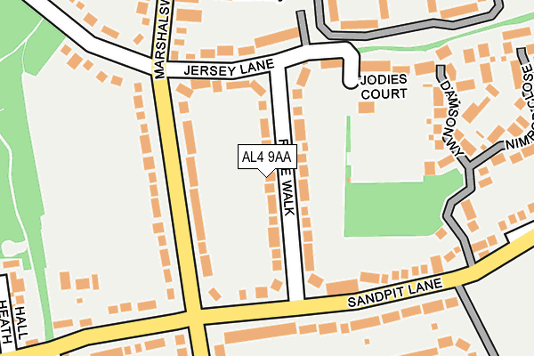 AL4 9AA map - OS OpenMap – Local (Ordnance Survey)