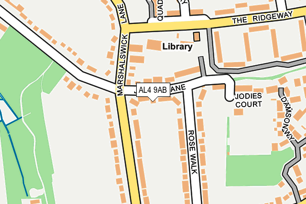 AL4 9AB map - OS OpenMap – Local (Ordnance Survey)