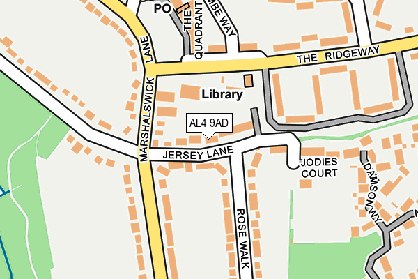 AL4 9AD map - OS OpenMap – Local (Ordnance Survey)