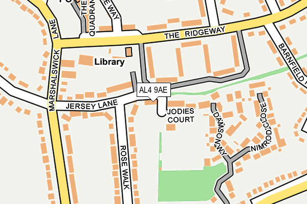 AL4 9AE map - OS OpenMap – Local (Ordnance Survey)