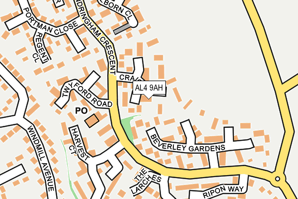 AL4 9AH map - OS OpenMap – Local (Ordnance Survey)