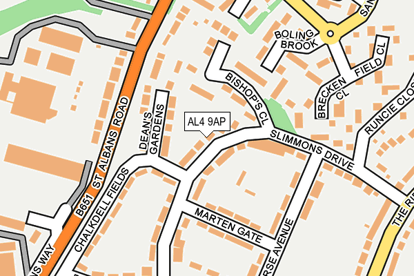 AL4 9AP map - OS OpenMap – Local (Ordnance Survey)