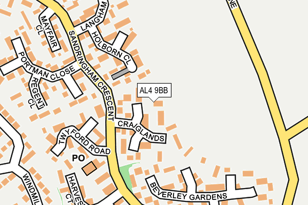 AL4 9BB map - OS OpenMap – Local (Ordnance Survey)
