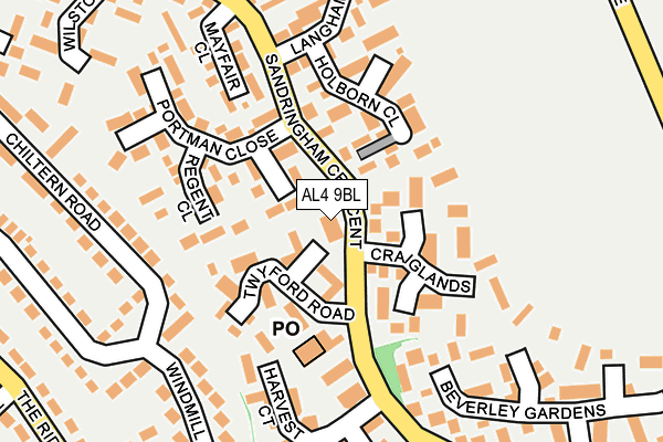 AL4 9BL map - OS OpenMap – Local (Ordnance Survey)