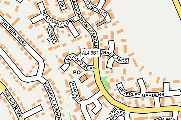 AL4 9BT map - OS OpenMap – Local (Ordnance Survey)