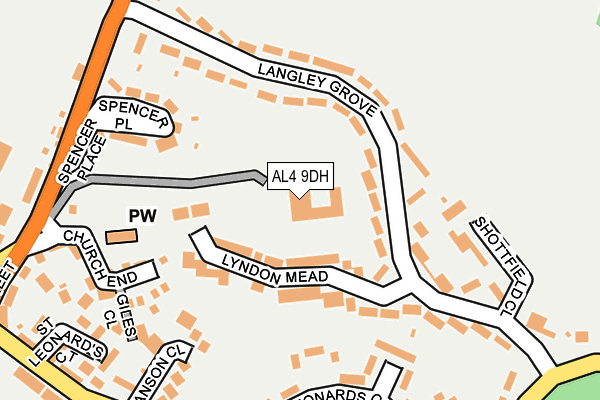 AL4 9DH map - OS OpenMap – Local (Ordnance Survey)