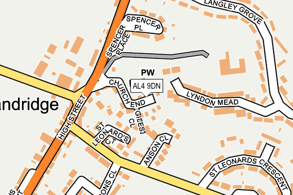 AL4 9DN map - OS OpenMap – Local (Ordnance Survey)