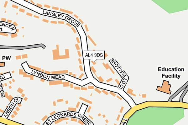 AL4 9DS map - OS OpenMap – Local (Ordnance Survey)