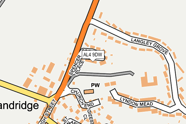 AL4 9DW map - OS OpenMap – Local (Ordnance Survey)