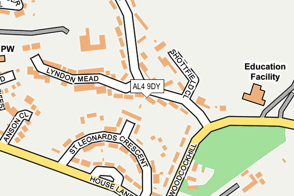 AL4 9DY map - OS OpenMap – Local (Ordnance Survey)