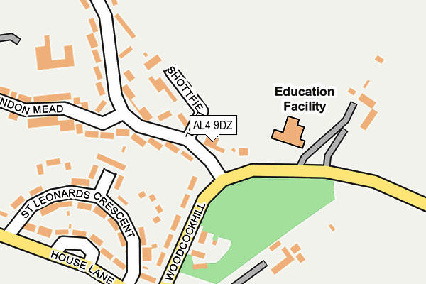 AL4 9DZ map - OS OpenMap – Local (Ordnance Survey)