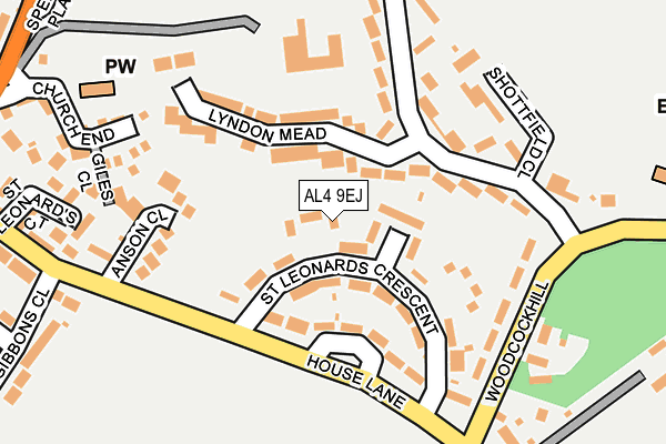 AL4 9EJ map - OS OpenMap – Local (Ordnance Survey)
