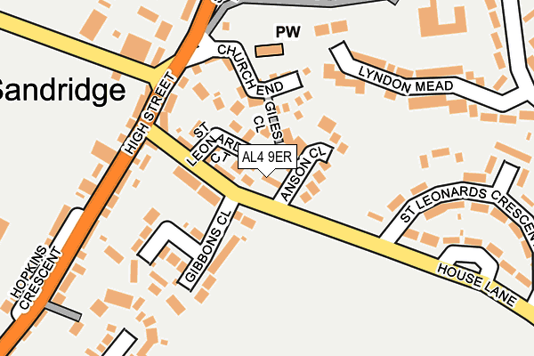 AL4 9ER map - OS OpenMap – Local (Ordnance Survey)