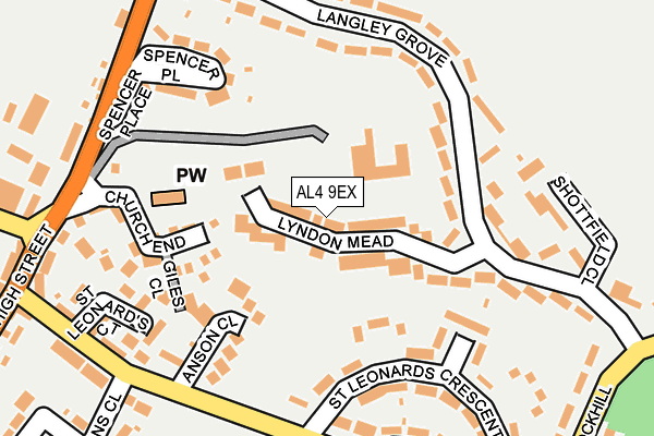 AL4 9EX map - OS OpenMap – Local (Ordnance Survey)