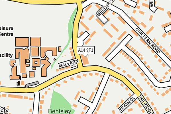 AL4 9FJ map - OS OpenMap – Local (Ordnance Survey)