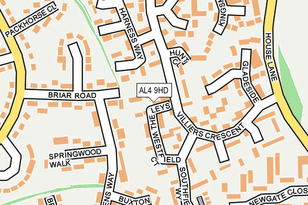 AL4 9HD map - OS OpenMap – Local (Ordnance Survey)
