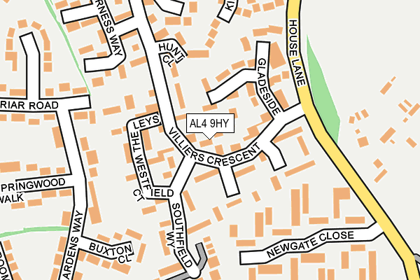 AL4 9HY map - OS OpenMap – Local (Ordnance Survey)