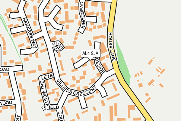 AL4 9JA map - OS OpenMap – Local (Ordnance Survey)