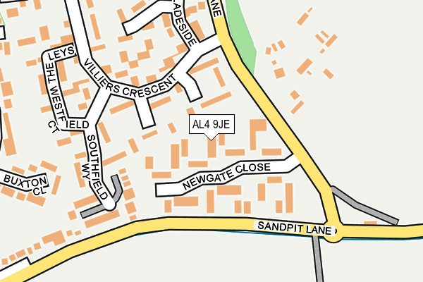 AL4 9JE map - OS OpenMap – Local (Ordnance Survey)