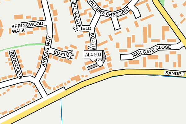 AL4 9JJ map - OS OpenMap – Local (Ordnance Survey)