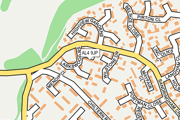 AL4 9JP map - OS OpenMap – Local (Ordnance Survey)