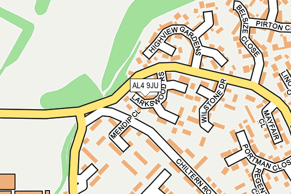 AL4 9JU map - OS OpenMap – Local (Ordnance Survey)