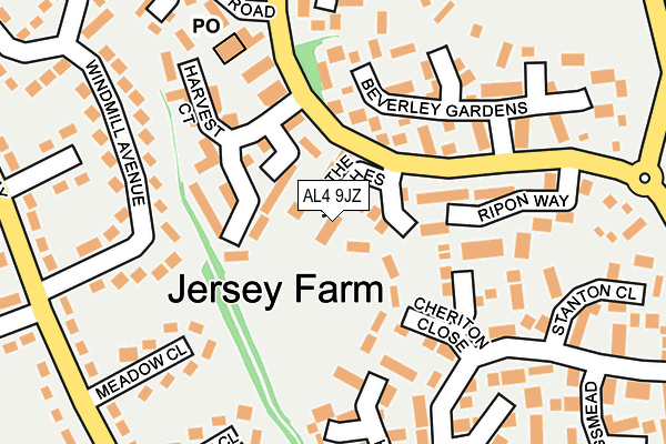 AL4 9JZ map - OS OpenMap – Local (Ordnance Survey)