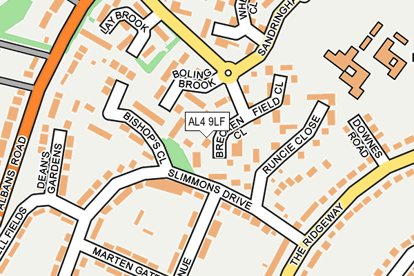 AL4 9LF map - OS OpenMap – Local (Ordnance Survey)