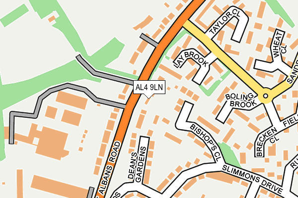 AL4 9LN map - OS OpenMap – Local (Ordnance Survey)