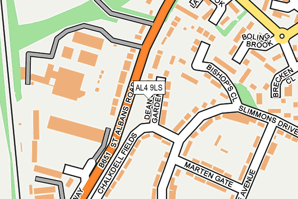 AL4 9LS map - OS OpenMap – Local (Ordnance Survey)