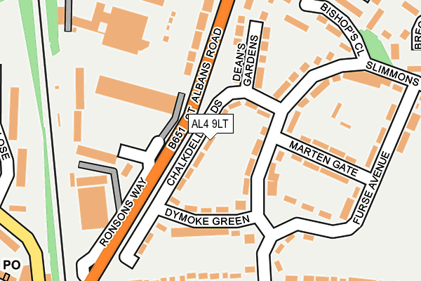 AL4 9LT map - OS OpenMap – Local (Ordnance Survey)